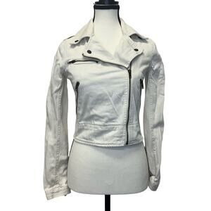 PINK Victoria’s Secret Moto Jacket - White Denim - Size XS